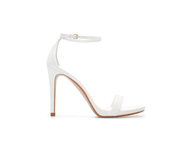 White strappy heels from Zara