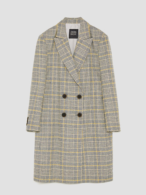 Checked Wool Coat | Zara | £89.99