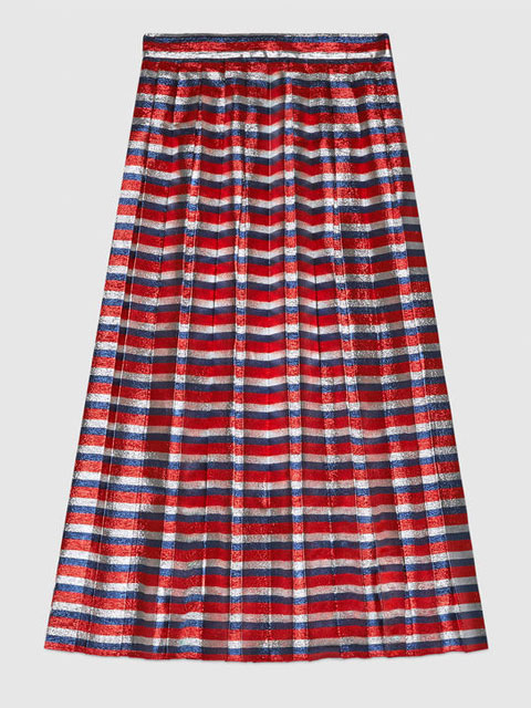 Sylvie Lurex Pleated Skirt | Gucci | £1220